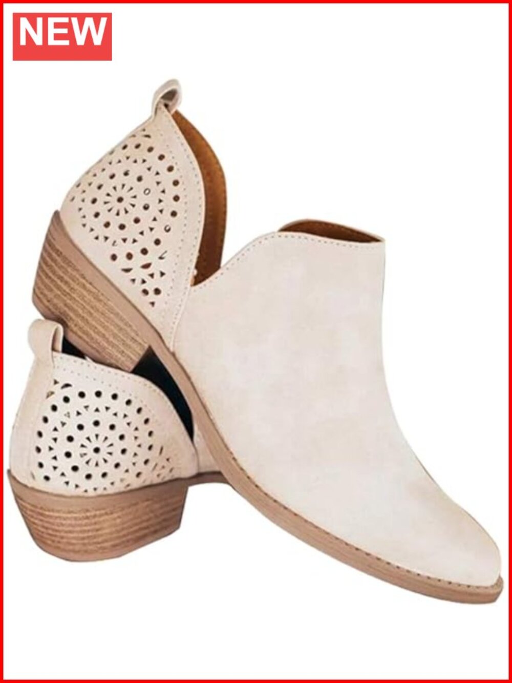 Women's Slip On Ankle Booties Faux Leather Chunky Low Heel Side V Cut